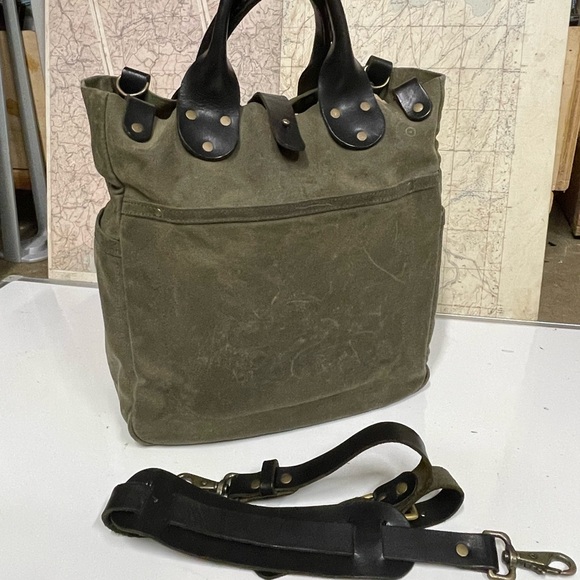 Winter Session Handbags - Winter Session Garrison Waxed Canvas Tote Bag with Black Leather Handles & Strap